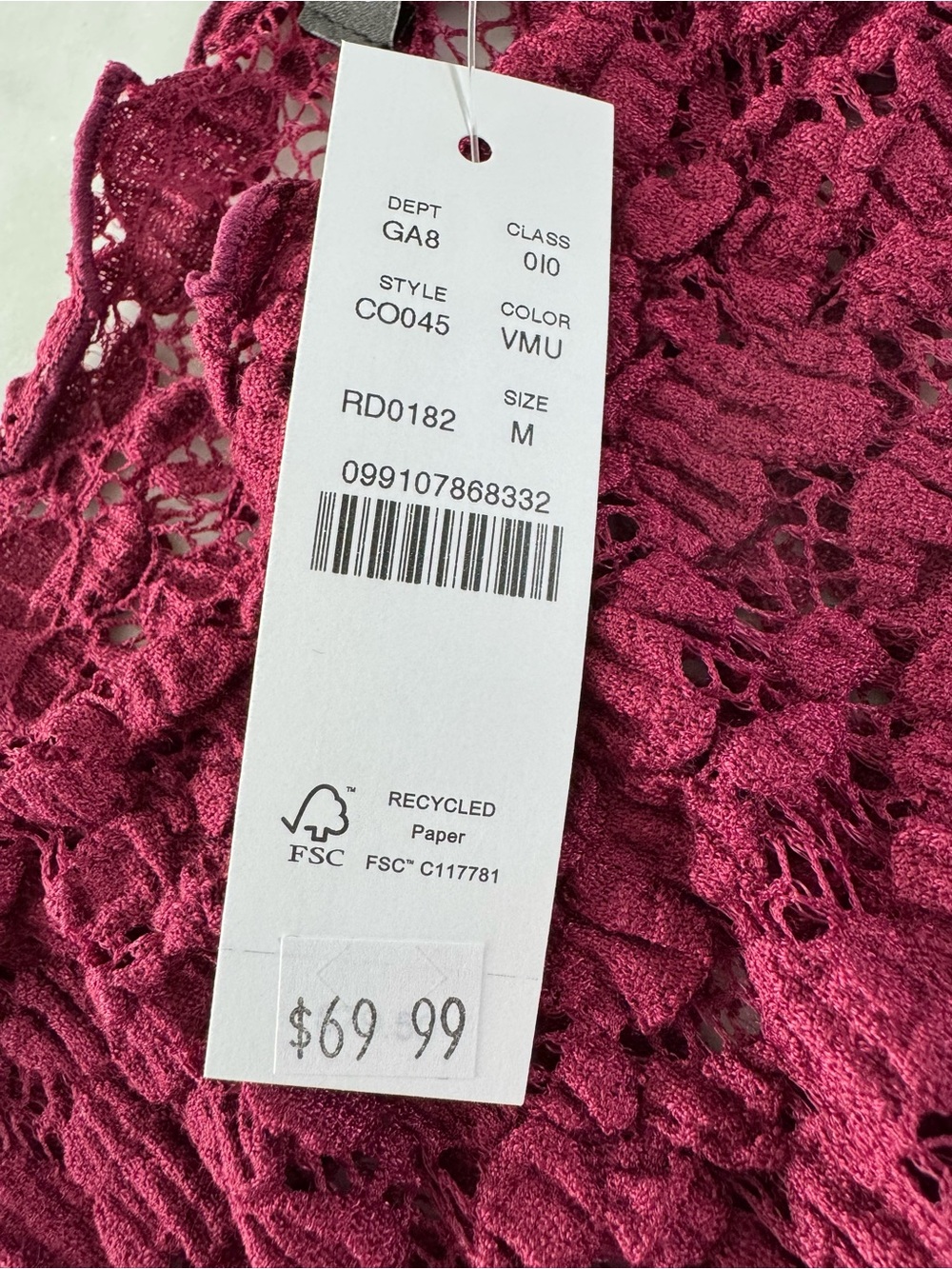 J. Crew Raspberry Textured Long Sleeve Top - Picture 4 of 5